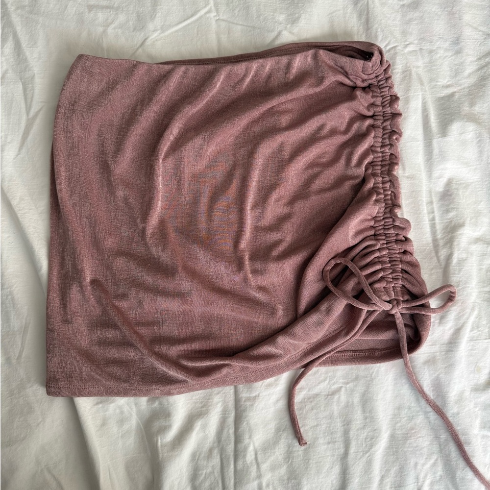 Elodie Dusty Pink Ruched Mini Skirt